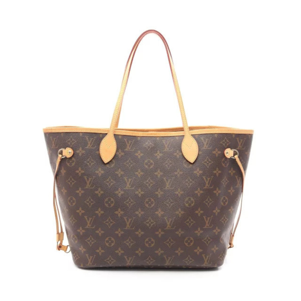 Louis Vuitton Neverfull Monogram Tote Bag Canvas Leather Brown